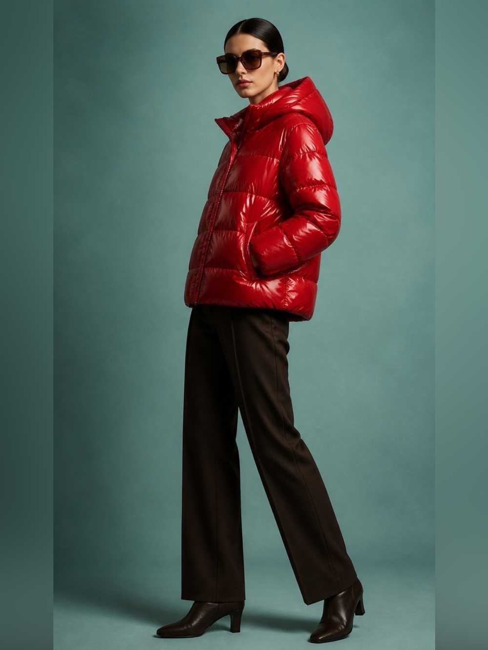 Gap The Upcycled Puffer Oversized Coat Tomato Red Jacket Womens Size XS Petite
